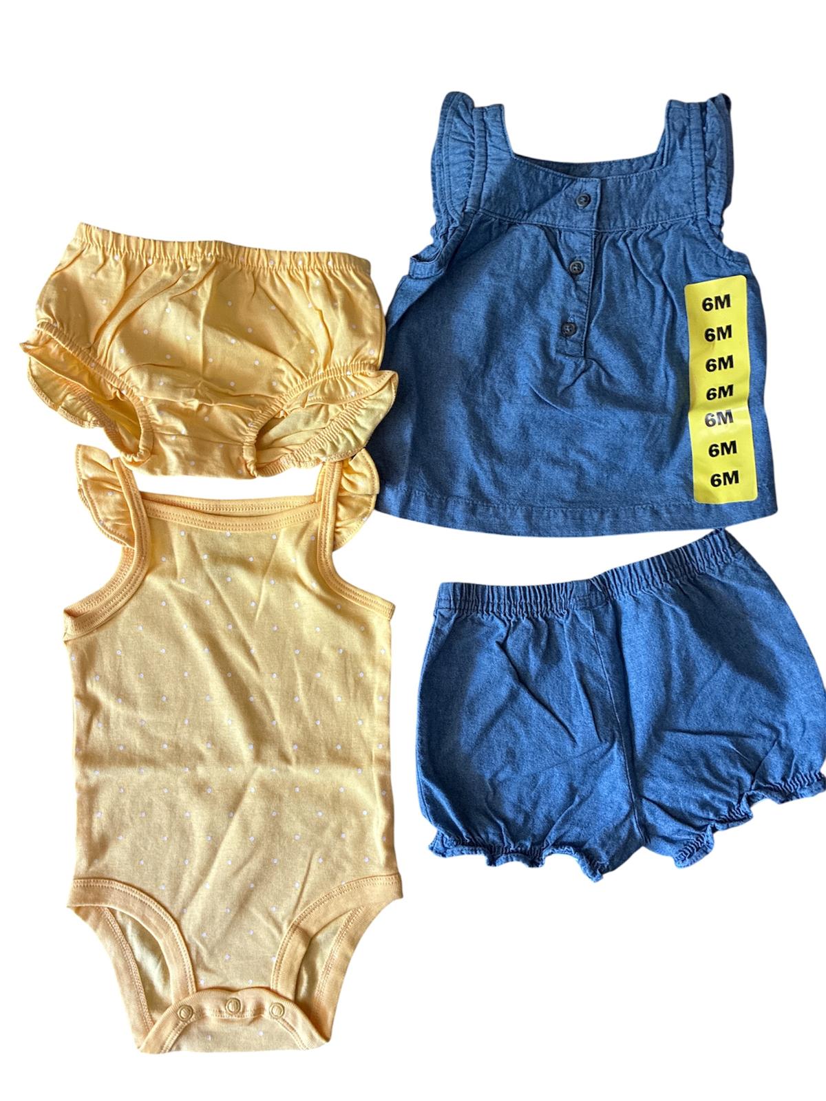 Photo originale ensemble 4 pièces Carter's bébé fille 6 mois