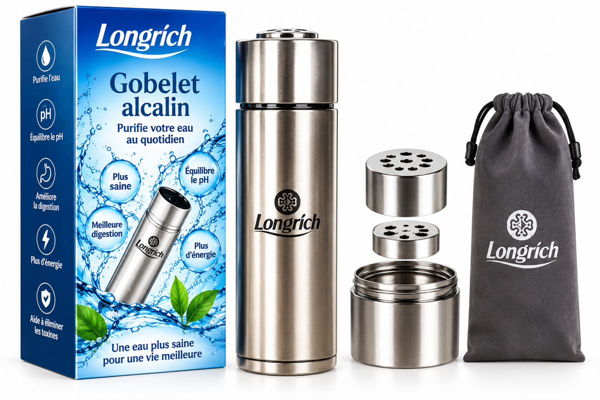 Gobelet alcalin Longrich – Finition argentée