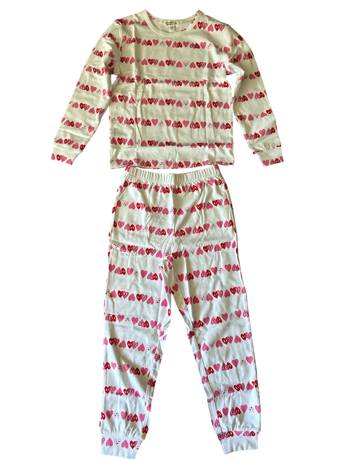 Pyjama 2 pièces Dream Big Peace Out imprimé cœurs roses taille S/P 6